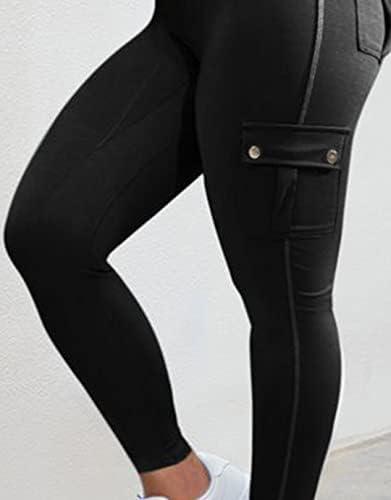 Flamingals Butt Lifting Leggings with Flap Pockets Workout Cargo Leggings for Women - KevRow5760