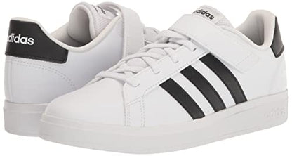 adidas Unisex-Child Grand Court 2.0 Elastic (Little Big Kid) Sneaker