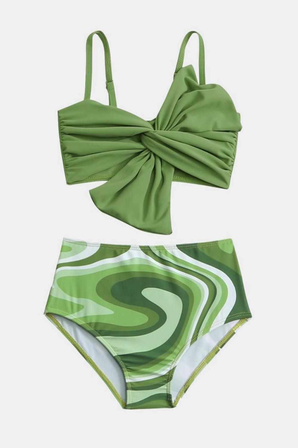 Twisted Spaghetti Strap Two-Piece Swim Set - KevRow5760