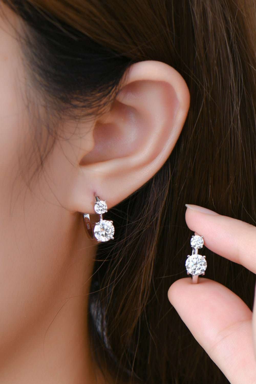 Sparkling 1.3 Carat Moissanite Sterling Silver Earrings