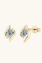 1 Carat Moissanite 925 Sterling Silver Stud Earrings in gold tone setting