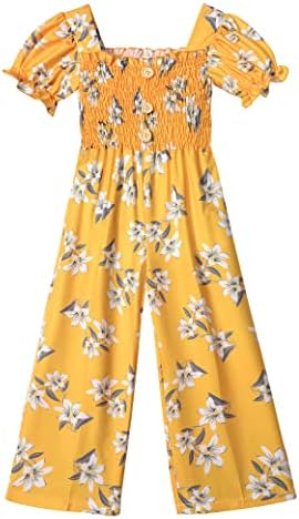 Girly Chic: Girls' Flutter Sleeve Jumpsuit Romper with Adjustable Waist