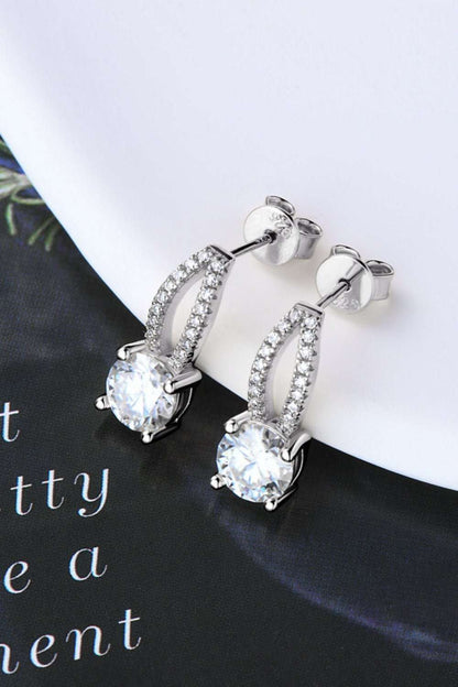 Sparkling 1 Carat Moissanite 925 Sterling Silver Earrings