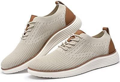 VILOCY Men&#39;s Mesh Dress Sneakers Oxfords Business Casual Walking Shoes Tennis Comfortable - KevRow5760