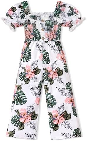 Girly Chic: Girls' Flutter Sleeve Jumpsuit Romper with Adjustable Waist