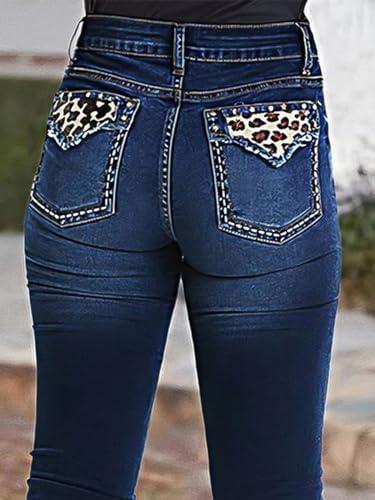 Flamingals Butt Lifting Jeans for Women Trendy Tummy Control Jeans Stretch Boot Cut Jeans Denim Pants - KevRow5760