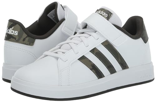 adidas Unisex-Child Grand Court 2.0 Elastic (Little Big Kid) Sneaker