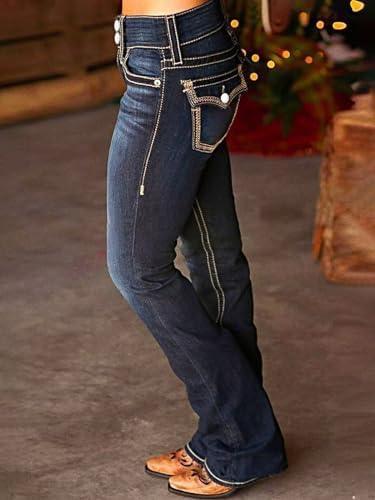 Flamingals Butt Lifting Jeans for Women Trendy Tummy Control Jeans Stretch Boot Cut Jeans Denim Pants - KevRow5760