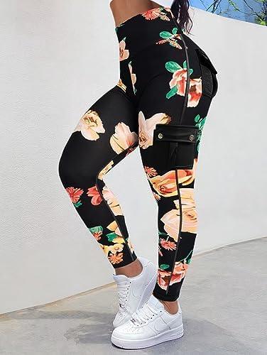 Flamingals Butt Lifting Leggings with Flap Pockets Workout Cargo Leggings for Women - KevRow5760