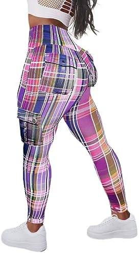 Flamingals Butt Lifting Leggings with Flap Pockets Workout Cargo Leggings for Women - KevRow5760