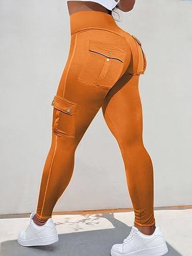 Flamingals Butt Lifting Leggings with Flap Pockets Workout Cargo Leggings for Women - KevRow5760