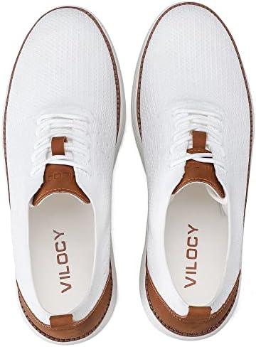 VILOCY Men&#39;s Mesh Dress Sneakers Oxfords Business Casual Walking Shoes Tennis Comfortable - KevRow5760