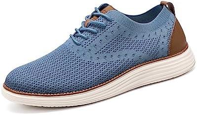 VILOCY Men&#39;s Mesh Dress Sneakers Oxfords Business Casual Walking Shoes Tennis Comfortable - KevRow5760