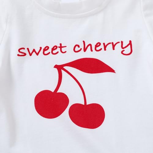 YOUNGER TREE Toddler Baby Girls Clothes Watermelon T-shirt + Linen Shorts with Belt Cute Summer Short Set