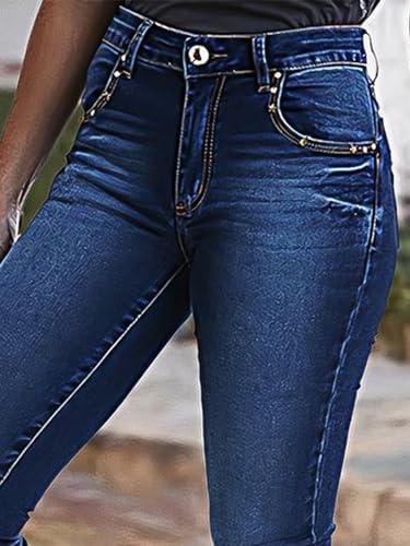 Flamingals Butt Lifting Jeans for Women Trendy Tummy Control Jeans Stretch Boot Cut Jeans Denim Pants - KevRow5760