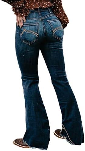 Flamingals Butt Lifting Jeans for Women Trendy Tummy Control Jeans Stretch Boot Cut Jeans Denim Pants - KevRow5760