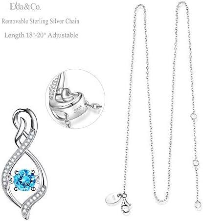 ELDA &amp; CO. Valentines Day Birthday Gifts for Mom Women Endless Love Necklace 925 Sterling Silver with January February Birthstones Garnet Amethyst Jewelry Gifts for Her - KevRow5760