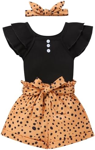 Gaupafmb Toddler Clothes Headband Outfit Set for Stylish Little Girls