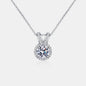 Elegant 1 Carat Moissanite Rabbit Ears Shaped Pendant Necklace with Sparkling Cubic Zirconia Stones