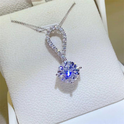 5 Carat Moissanite 925 Sterling Silver Teardrop Necklace - KevRow5760