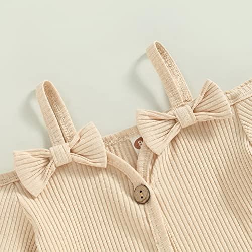 Newborn Baby Girl Clothes Infant Rib Frill Long Sleeve Romper Floral Flared Pants Headband 3pcs Fall Winter Outfits - KevRow5760