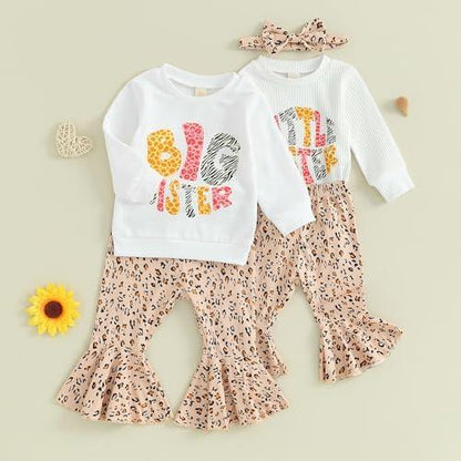 Newborn Baby Girl Clothes Infant Rib Frill Long Sleeve Romper Floral Flared Pants Headband 3pcs Fall Winter Outfits - KevRow5760