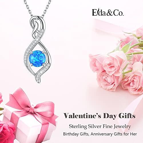 ELDA &amp; CO. Valentines Day Birthday Gifts for Mom Women Endless Love Necklace 925 Sterling Silver with January February Birthstones Garnet Amethyst Jewelry Gifts for Her - KevRow5760