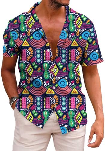 KYKU Men's Tribal Mexican Hawaiian Shirt - Unique Style and Vibrant Designs