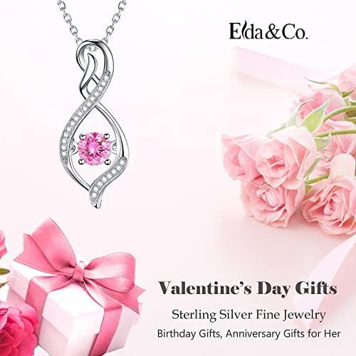 ELDA &amp; CO. Valentines Day Birthday Gifts for Mom Women Endless Love Necklace 925 Sterling Silver with January February Birthstones Garnet Amethyst Jewelry Gifts for Her - KevRow5760