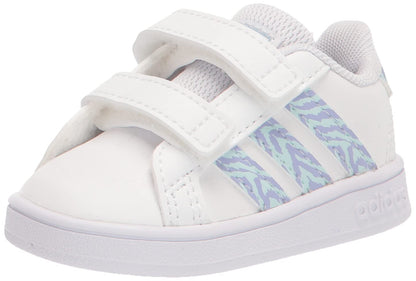 adidas Unisex-Child Grand Court 2.0 Elastic (Little Big Kid) Sneaker