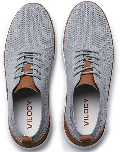 VILOCY Men&#39;s Mesh Dress Sneakers Oxfords Business Casual Walking Shoes Tennis Comfortable - KevRow5760