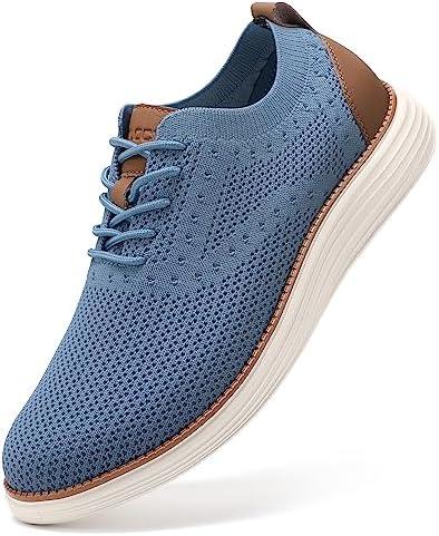 VILOCY Men&#39;s Mesh Dress Sneakers Oxfords Business Casual Walking Shoes Tennis Comfortable - KevRow5760