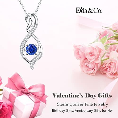 ELDA &amp; CO. Valentines Day Birthday Gifts for Mom Women Endless Love Necklace 925 Sterling Silver with January February Birthstones Garnet Amethyst Jewelry Gifts for Her - KevRow5760