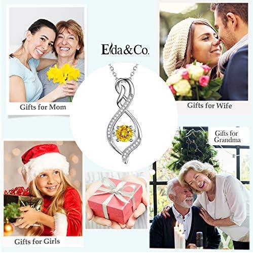 ELDA &amp; CO. Valentines Day Birthday Gifts for Mom Women Endless Love Necklace 925 Sterling Silver with January February Birthstones Garnet Amethyst Jewelry Gifts for Her - KevRow5760