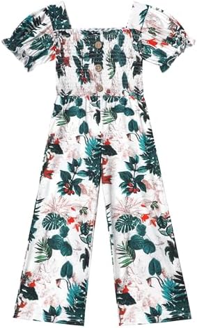 Girly Chic: Girls' Flutter Sleeve Jumpsuit Romper with Adjustable Waist