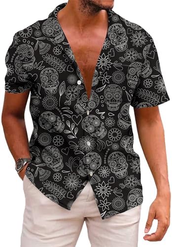 KYKU Aztec Tribal Ethnic Men's Resort Hawaiian 3D Printed Shirt - Vibrant Summer Style for Outdoor Vacation