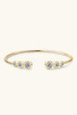 Elegant 1.8 carat moissanite bangle bracelet in 925 sterling silver with a gleaming gold finish