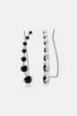 Elegant 1.9 Carat Moissanite 925 Sterling Silver Earrings with Chic Black Gems