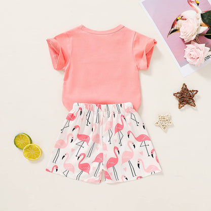 YOUNGER TREE Toddler Baby Girls Clothes Watermelon T-shirt + Linen Shorts with Belt Cute Summer Short Set