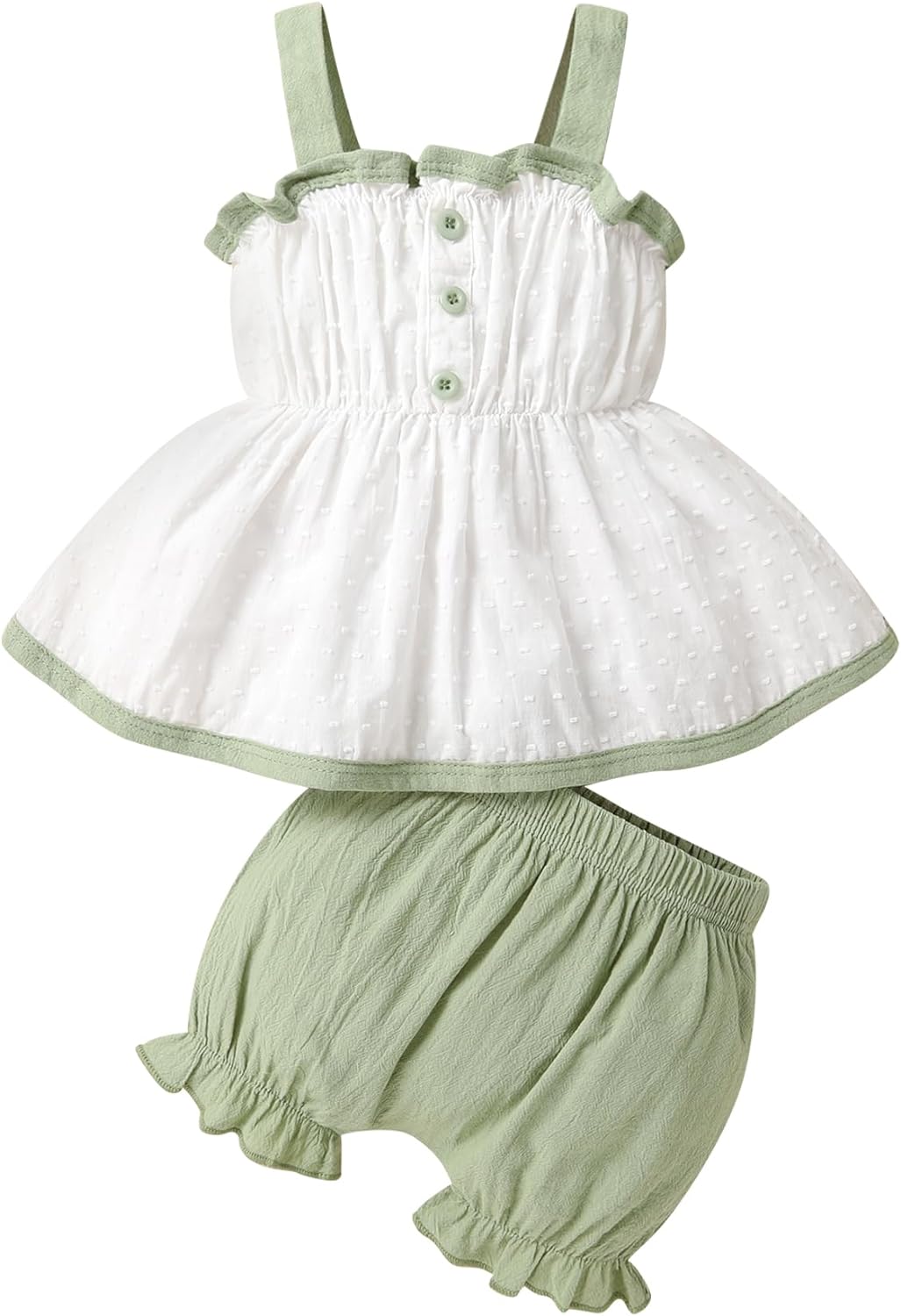 YOUNGER TREE Toddler Baby Girl Clothes Sleeveless Ruffle Bowknot Dress Top Shorts Set Summer Outfits for Little Kids Girls