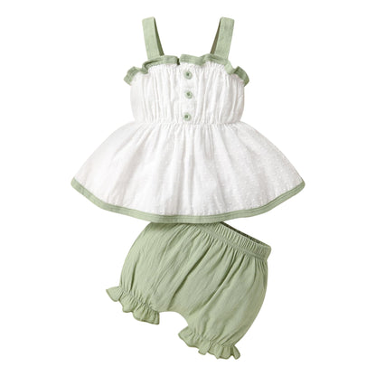 YOUNGER TREE Toddler Baby Girl Clothes Sleeveless Ruffle Bowknot Dress Top Shorts Set Summer Outfits for Little Kids Girls