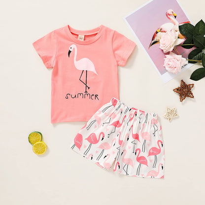 YOUNGER TREE Toddler Baby Girls Clothes Watermelon T-shirt + Linen Shorts with Belt Cute Summer Short Set