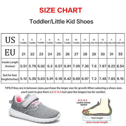 TOEDNNQI Boys Girls Sneakers Kids Lightweight Breathable Strap Athletic Running Shoes for Toddler/Little Kid/Big Kid