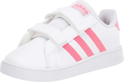 adidas Unisex-Child Grand Court 2.0 Elastic (Little Big Kid) Sneaker