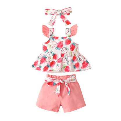 YOUNGER TREE Toddler Baby Girl Clothes Sleeveless Ruffle Bowknot Dress Top Shorts Set Summer Outfits for Little Kids Girls