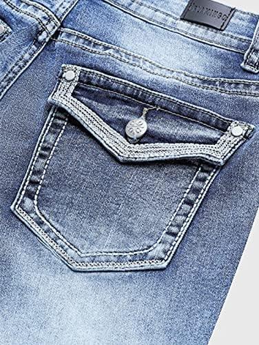 Flamingals Butt Lifting Jeans for Women Trendy Tummy Control Jeans Stretch Boot Cut Jeans Denim Pants - KevRow5760