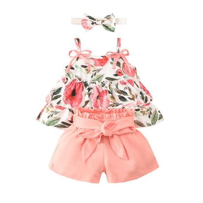 YOUNGER TREE Toddler Baby Girl Clothes Sleeveless Ruffle Bowknot Dress Top Shorts Set Summer Outfits for Little Kids Girls