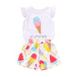 YOUNGER TREE Toddler Baby Girls Clothes Watermelon T-shirt + Linen Shorts with Belt Cute Summer Short Set