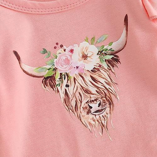 Newborn Baby Girl Clothes Infant Rib Frill Long Sleeve Romper Floral Flared Pants Headband 3pcs Fall Winter Outfits - KevRow5760