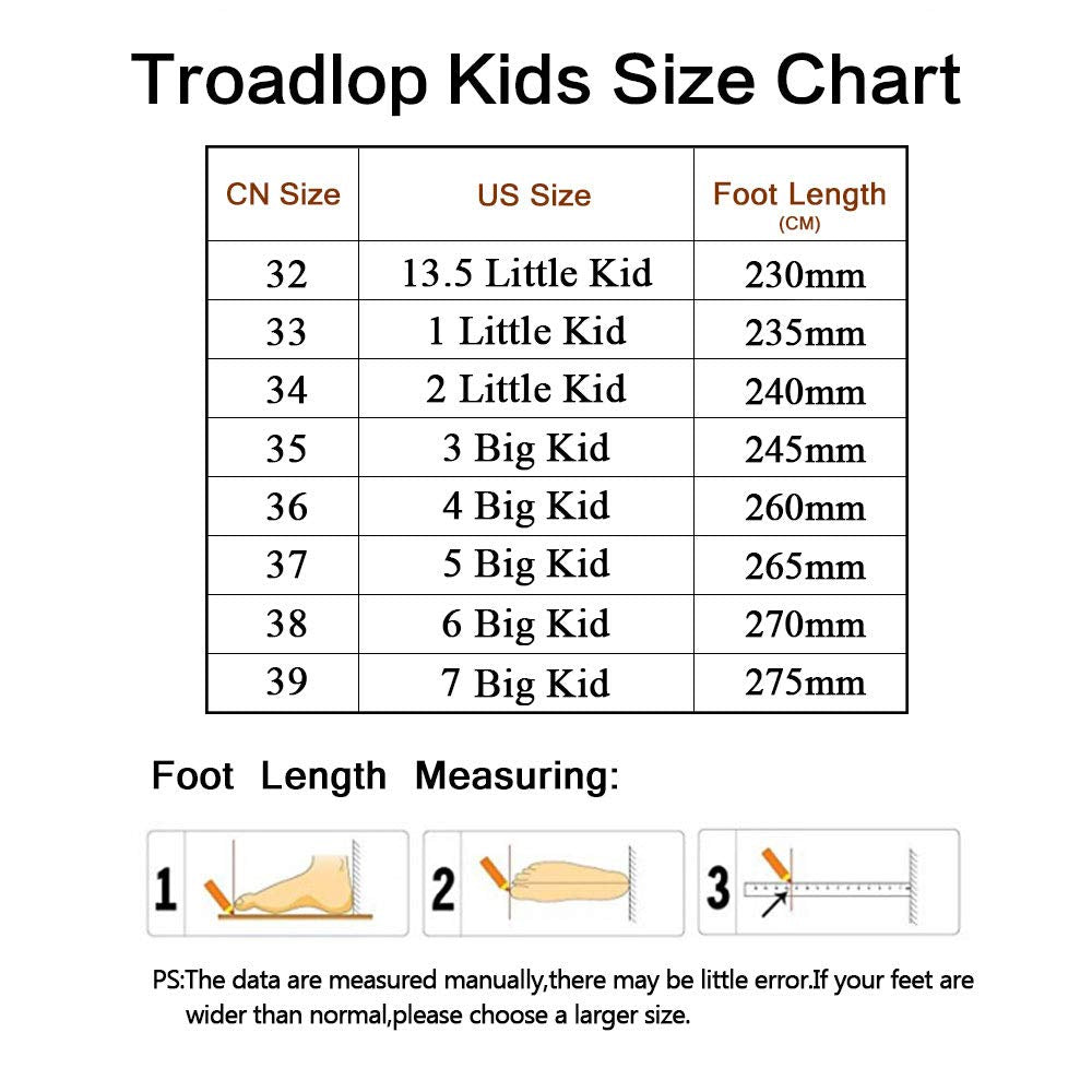 Troadlop Kids Sneaker Lightweight Breathable Running Tennis Boys Girls Shoes